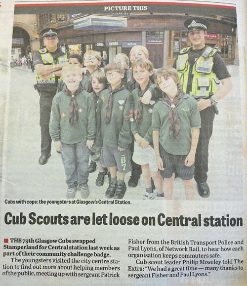Stamperland Cubs Visit Central Station