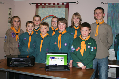 Scouts & Explorers from 3rd Carluke with new IT equipment